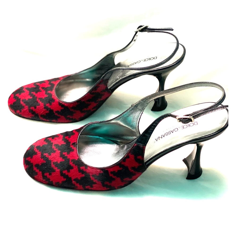 Dolce & Gabbana Houndstooth Calf Hair  Heels